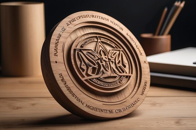 Maqueta de madera para la representación del logotipo