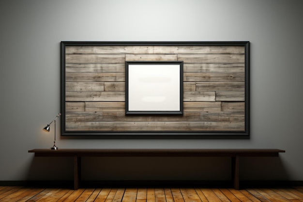 Maqueta de marco en blanco de sala de estar minimalista IA generativa