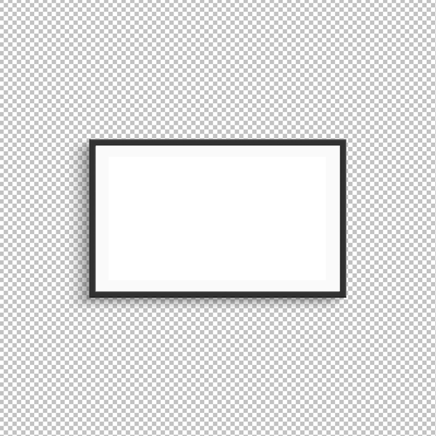 Una maqueta de marco horizontal aislada en un fondo transparente d renderizado