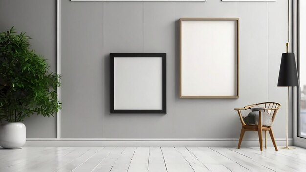 Maqueta de marco ISO De tamaño de papel Maqueta de cartel de pared de la sala de estar Maqueta de interior con fondo de la casa