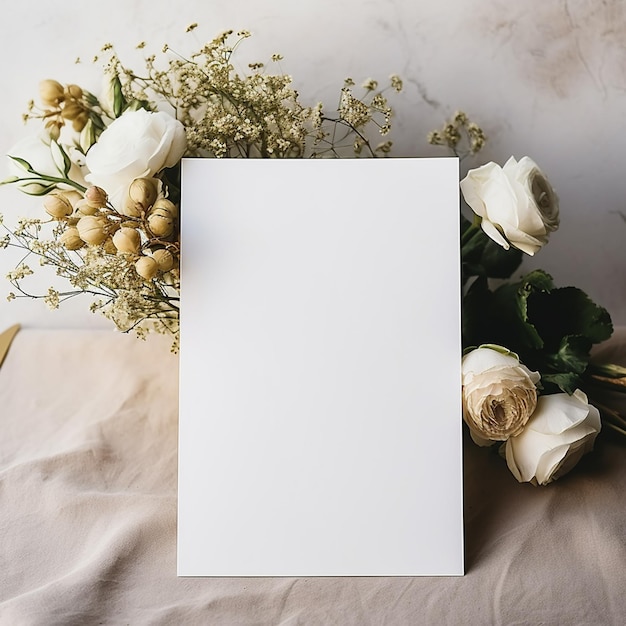 Foto maqueta de menú de boda realista 7