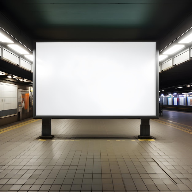 Maqueta de metro de cartelera blanca