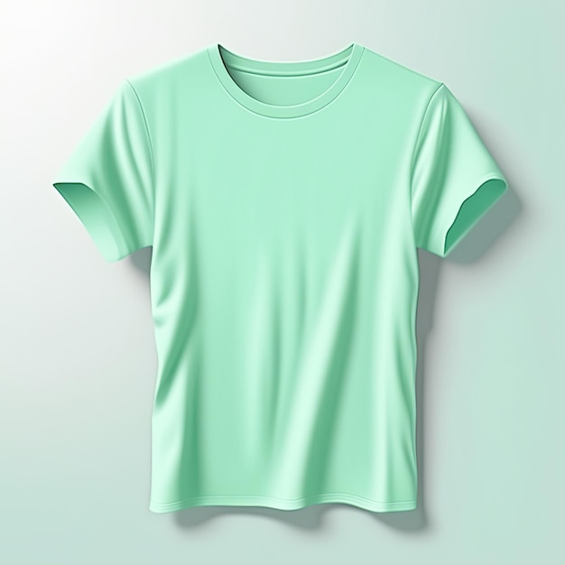 Foto maqueta de moda camiseta verde menta en blanco