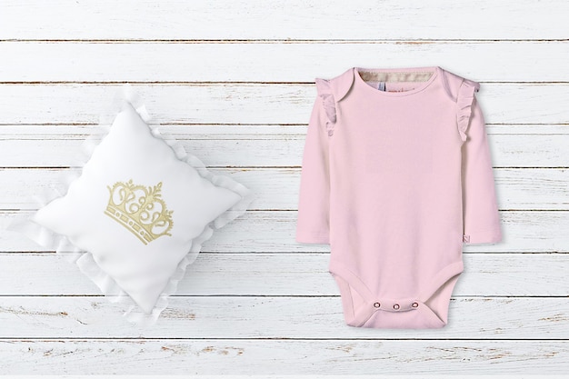 Foto maqueta de mono rosa bebé maqueta de almohada