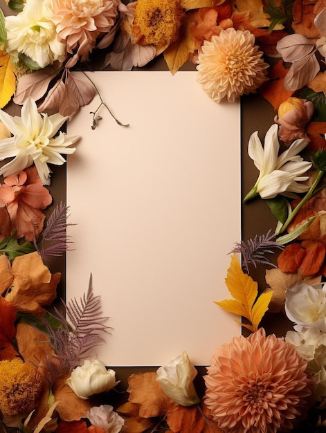 Foto maqueta de otoño de la vendimia estética