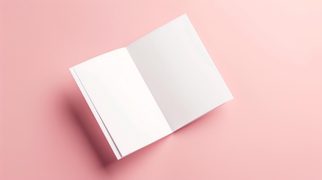 Foto maqueta de página en blanco sobre un fondo rosado