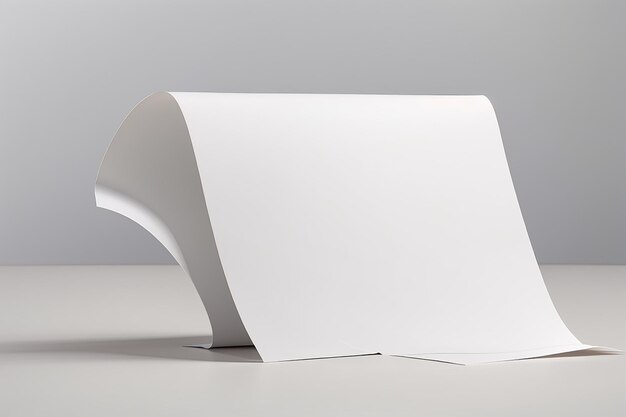 Maqueta de papel blanco en blanco con rizos en estilo minimalista