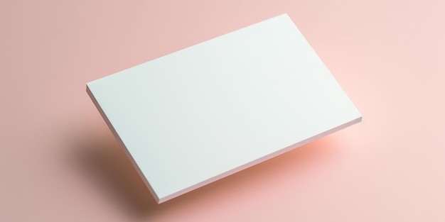 Maqueta de papel blanco vacío sobre fondo rosa ai generativo