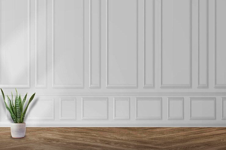 Maqueta de pared de una habitación vacía con diseño interior minimalista