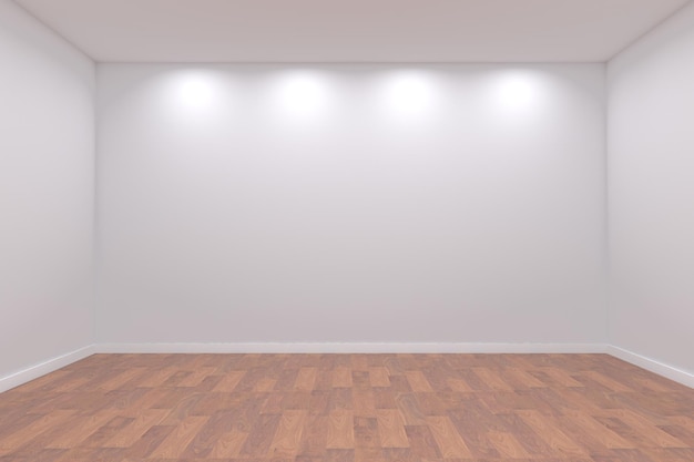 Maqueta de pared de habitación vacía con renderizado 3d de luz de ventana