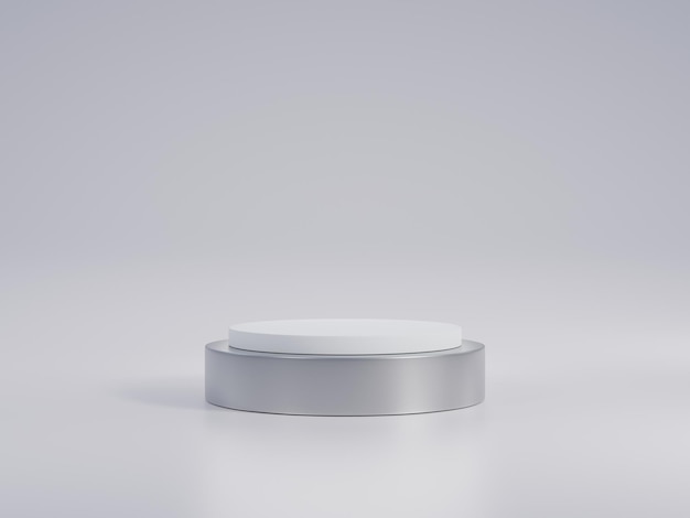Maqueta de podio para presentación de producto 3d renderizado fondo blanco