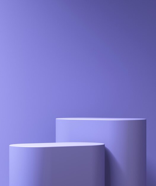 Maqueta de podio de producto 3d con fondo abstracto sobre fondo violetailustración de renderizado 3dcolor de tendencia muy peri 2022