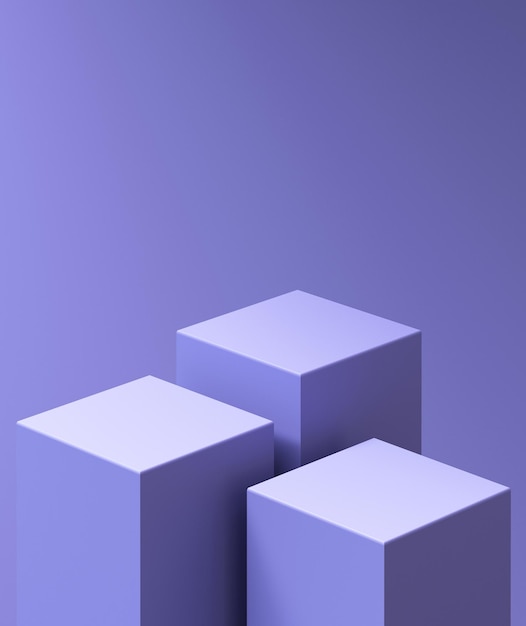 Maqueta de podio de producto 3d con fondo abstracto sobre fondo violetailustración de renderizado 3dcolor de tendencia muy peri 2022