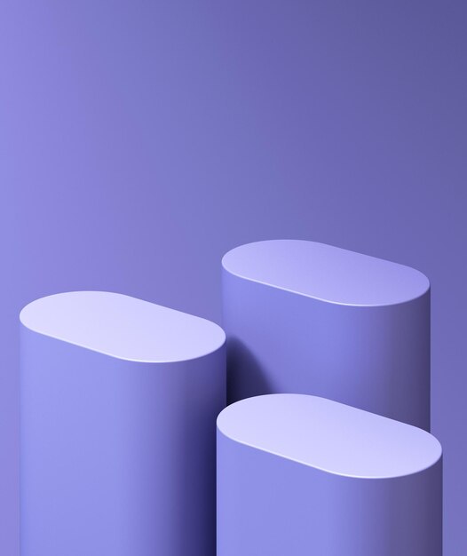 Maqueta de podio de producto 3d con fondo abstracto sobre fondo violetailustración de renderizado 3dcolor de tendencia muy peri 2022