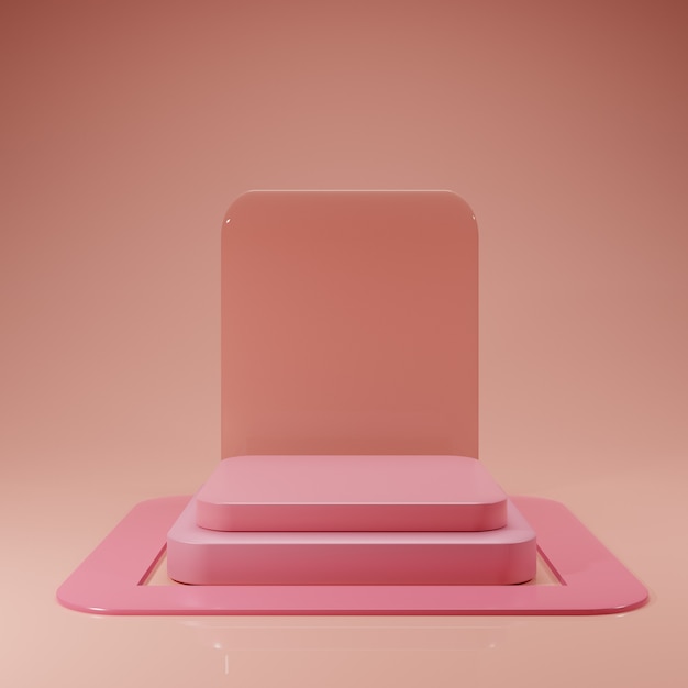 maqueta de podio rosa mínima