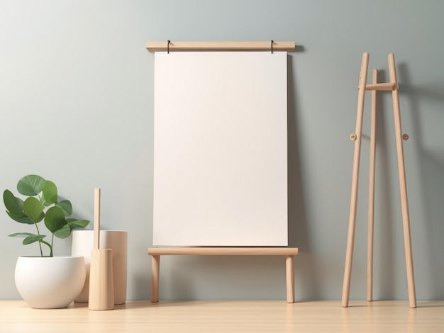 Maqueta de póster blanco en blanco minimalista y limpio