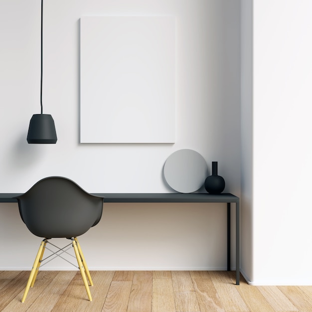 Maqueta de póster con decoración minimalista