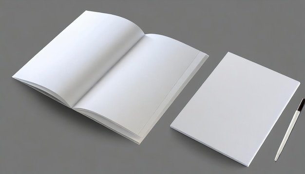 Maqueta para la presentación del folleto Blanco realista en blanco de catálogo A4 y A5