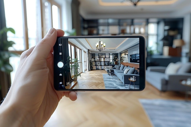 Foto maqueta de realidad aumentada de diseño de interiores creada con ia generativa