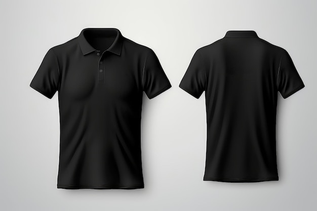 Maqueta realista de maqueta de camisa polo negra masculina