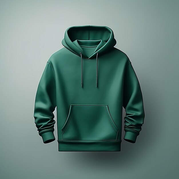 Maqueta realista de sudaderas con capucha y sudaderas con capucha en color verde aislado