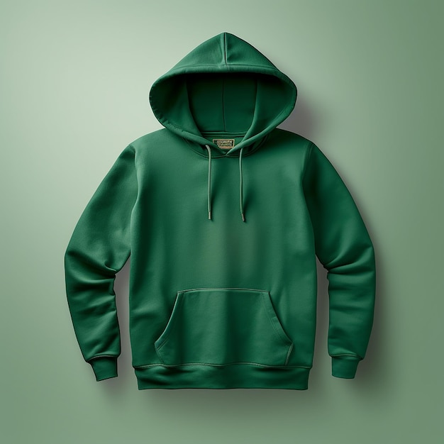 Maqueta realista de sudaderas con capucha y sudaderas con capucha en color verde aislado