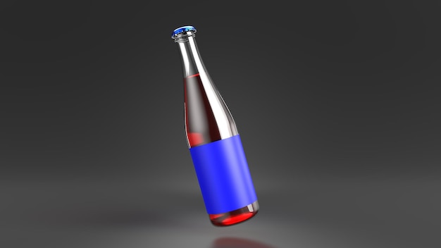 Maqueta de render 3d de botellas de refrescos. Alta resolución.