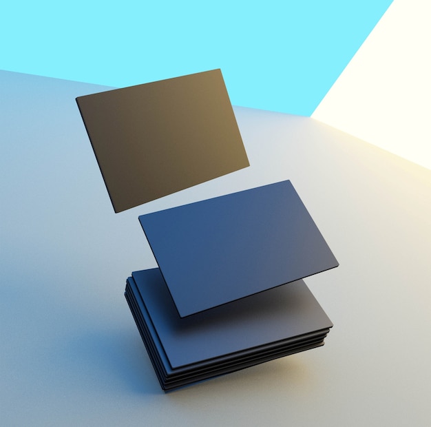Maqueta de renderizado 3D para tarjeta de negocios. fondo a todo color