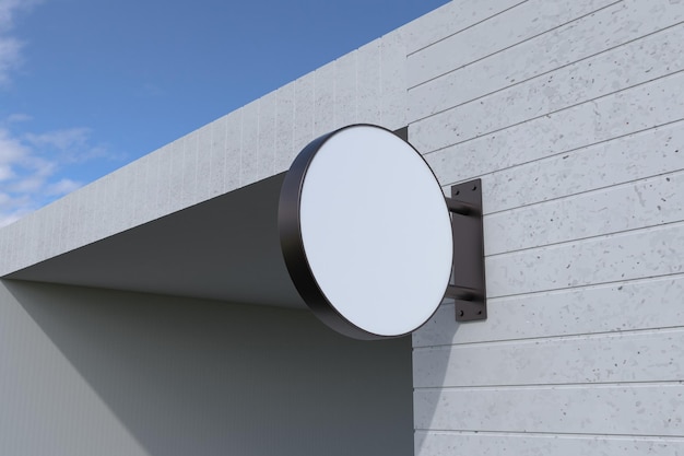 Maqueta de señalización redonda para montaje en pared Montada en la pared del edificio