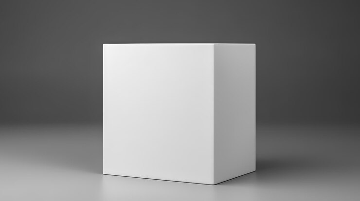 Maqueta sencilla de caja cuadrada blanca