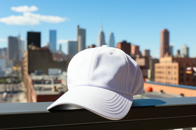 maqueta de sombrero de gorra de béisbol blanca vacía