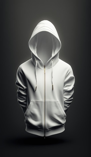 Maqueta de sudadera con capucha blanca en el fondo del estudio Generative Ai