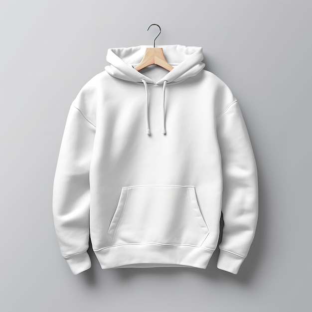 Maqueta de sudadera con capucha blanca