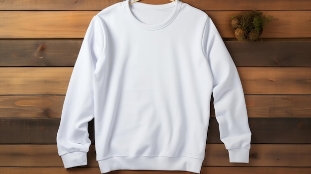 Foto maqueta de suéter gildan 1800 blanco limpio en percha