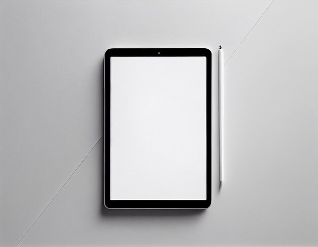 Maqueta de tableta iPad minimalista en blanco creada con IA generativa