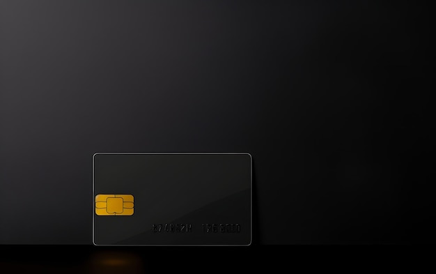 Maqueta de tarjeta de crédito bancaria con servicio en línea aislado en el fondo