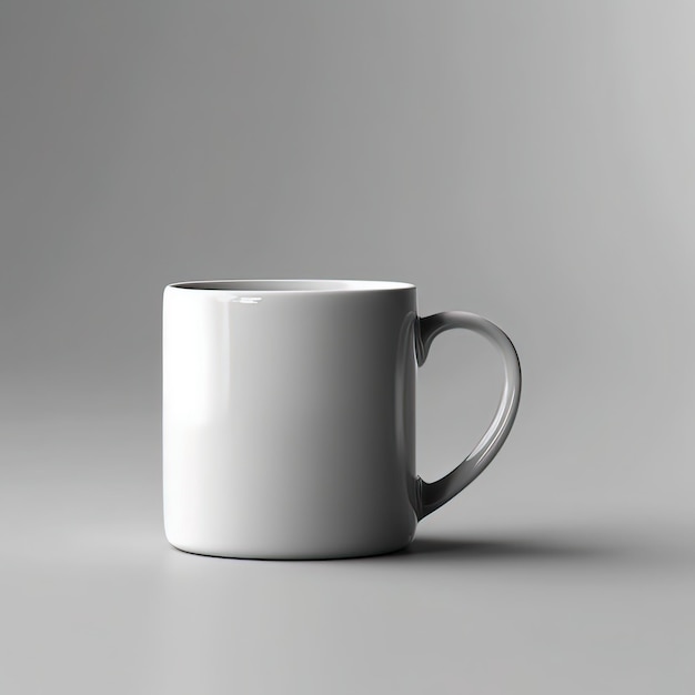 Una maqueta de taza blanca aislada en un fondo limpio