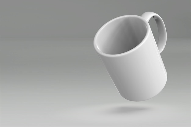 Maqueta de taza en blanco aislada en renderizado 3D en color espacio de copia agregado para texto adecuado para su proyecto de diseño