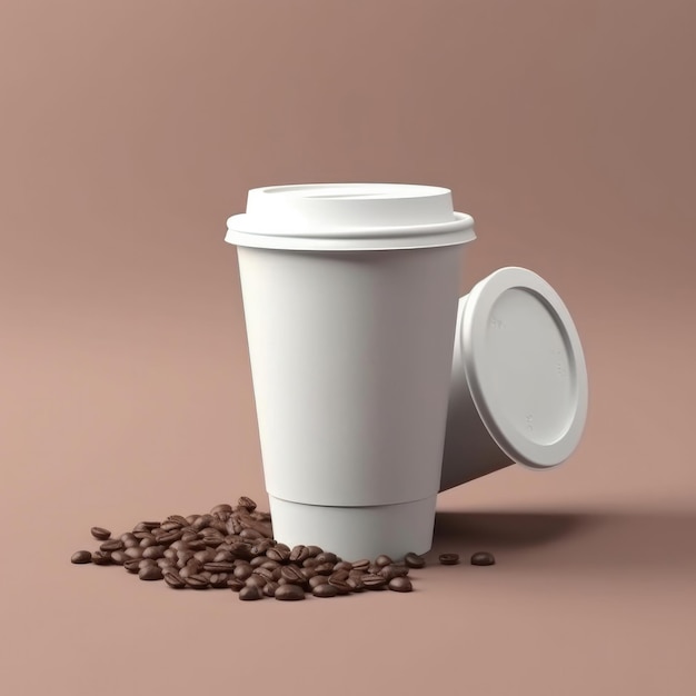 Maqueta de una taza de café desechable