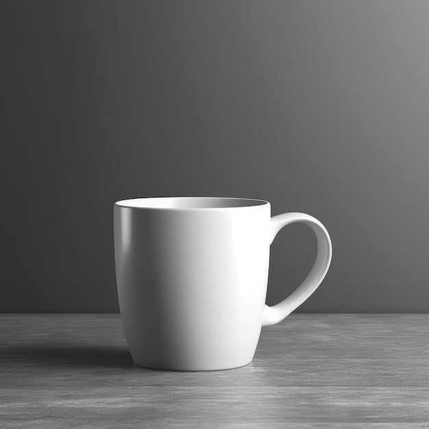 Maqueta de una taza de café con fondo blanco y negro