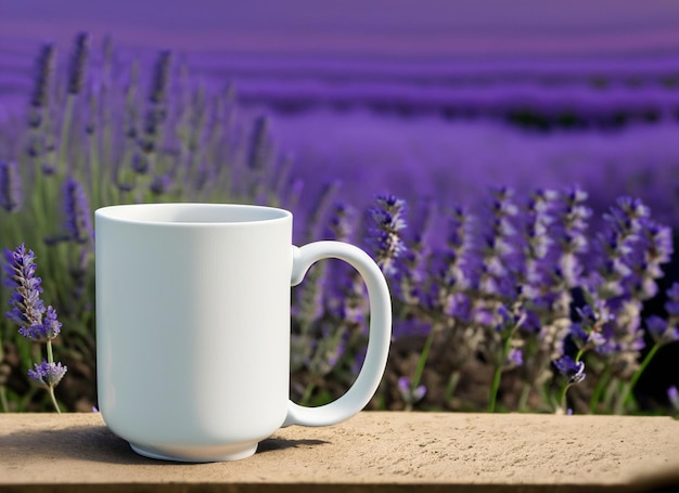 Una maqueta de taza de café con leche en blanco