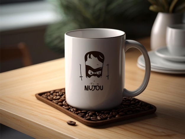 Foto maqueta de taza de café en una mesa