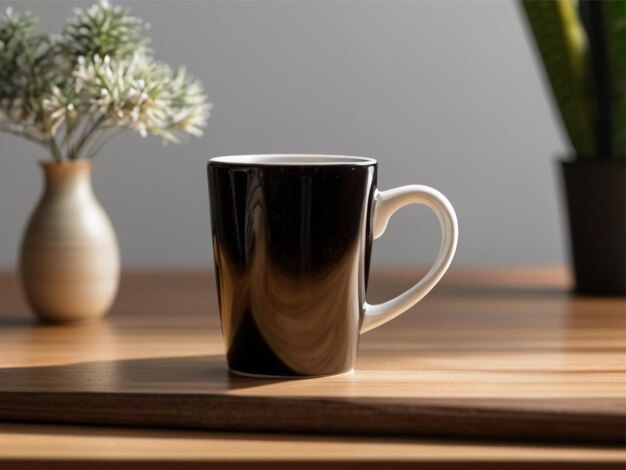 Maqueta de taza de café en una mesa