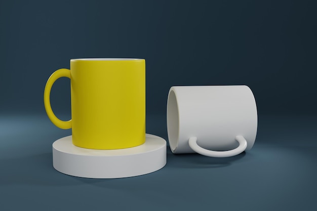 Maqueta de taza de café de renderizado 3d