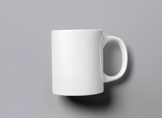 Una maqueta de taza de cerámica blanca en blanco