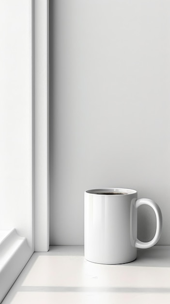 maqueta de taza estética de espacio minimalista