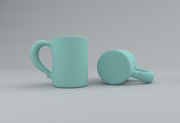 Maqueta de taza realista renderizada en 3D