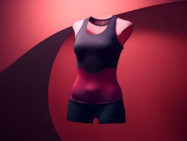 Foto maqueta de traje de fitness para mujeres 3d maquita de traje de fitnes para mujeres maqueta de traje de gimnasia y deporte