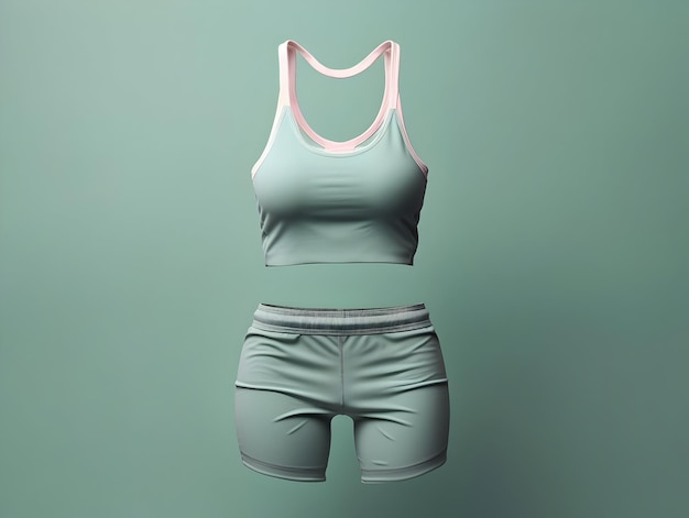 Maqueta de traje de fitness para mujeres 3D Maquita de traje de fitnes para mujeres Maqueta de traje de gimnasia y deporte