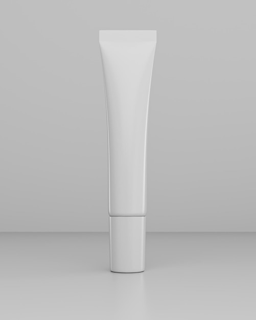 Maqueta de tubo realista Tubo de plástico blanco para gel de crema de pasta de dientes Plantilla para cosméticos de medicina